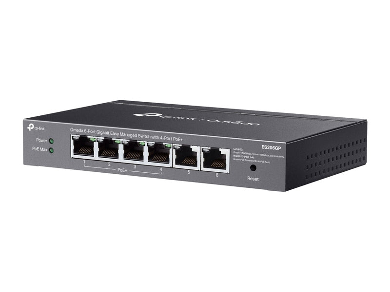 TP-Link ES206GP Omada 6-Port Easy Managed Gigabit Switch PoE+ 4 Omada SDN