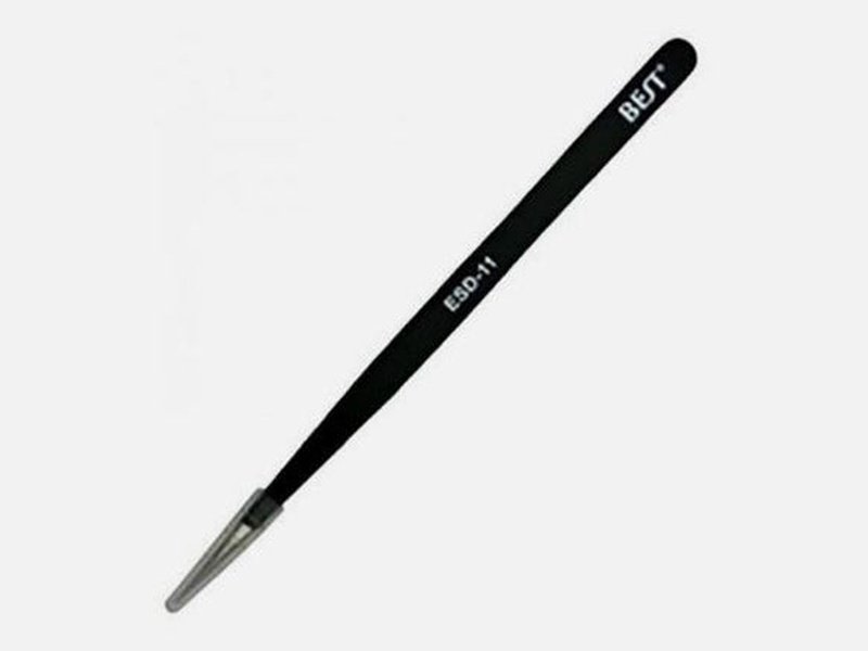 BEST ESD-11 Stainless Steel Anti-Static Straight Tip Tweezer
