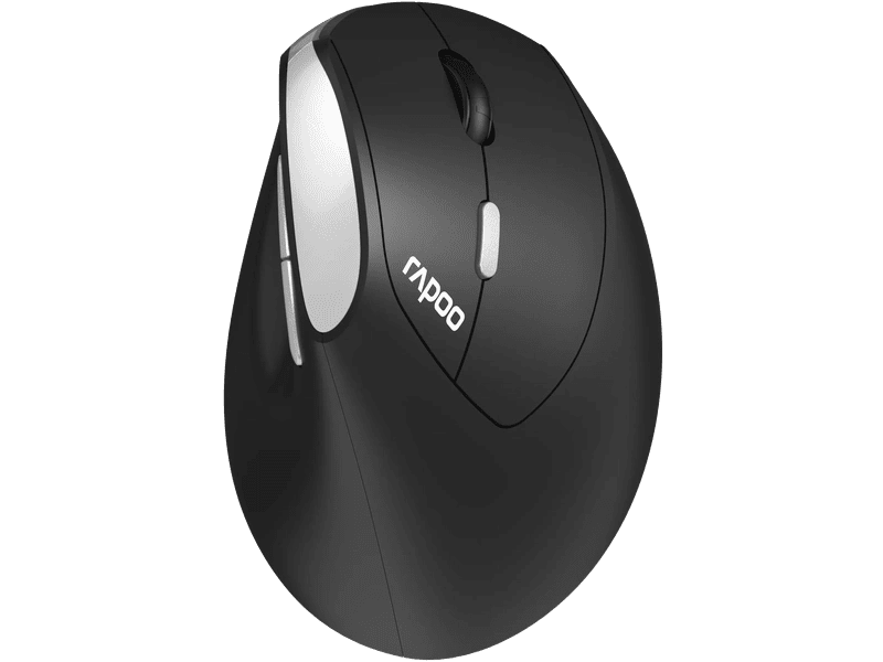 RAPOO EV250 Ergonomic Vertical Wireless Mouse 6 Buttons 800/1200/1600 DPI Optical Silent Click Mice - Black Renamed from MV20