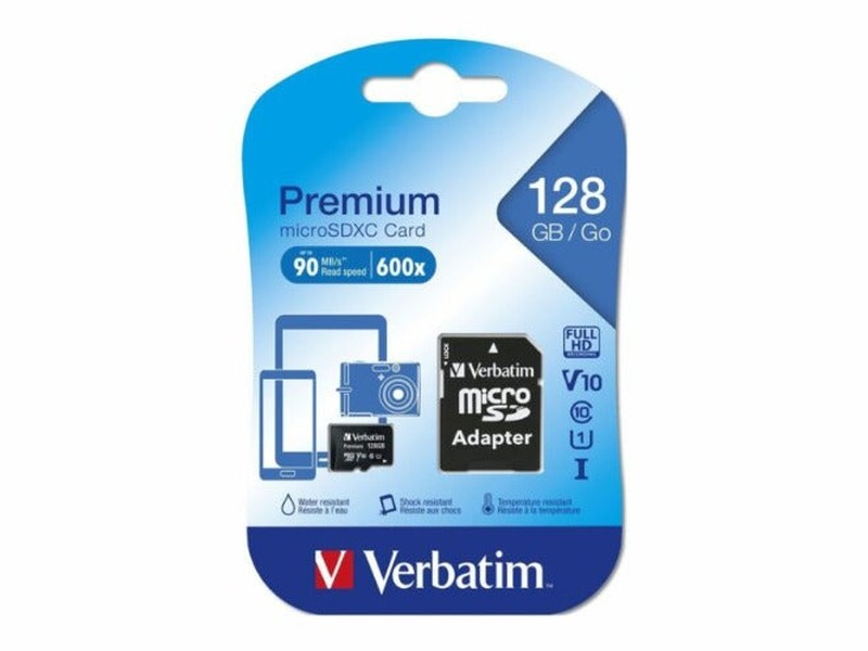 Verbatim Micro SDXC 128GB Class 10 UHS-I with Adaptor