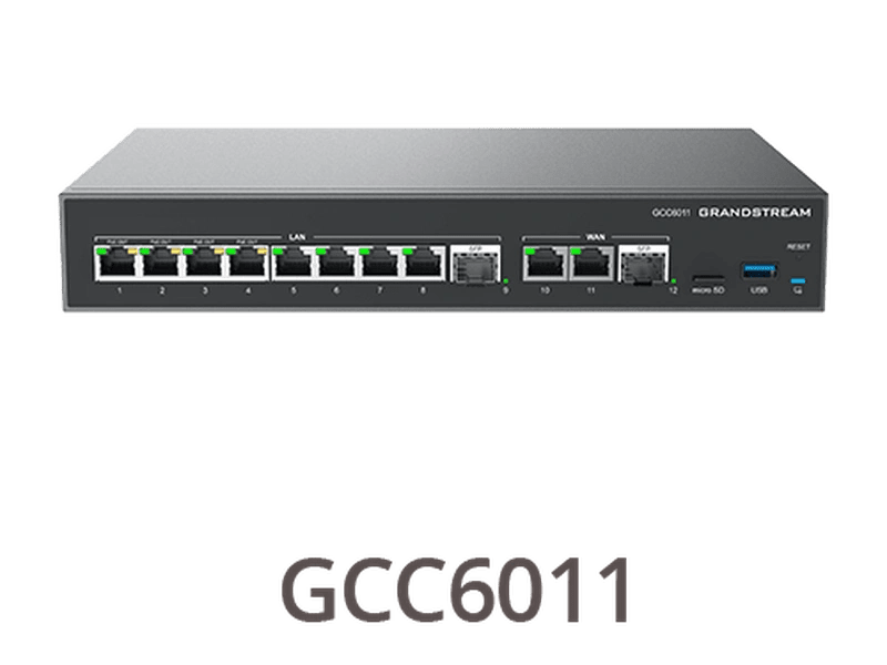 Grandstream GCC6011 UC + Networking Convergence Solutions, 2 x 2.5 Gigabit SFP port and 10 x Gigabit Ethernet ports