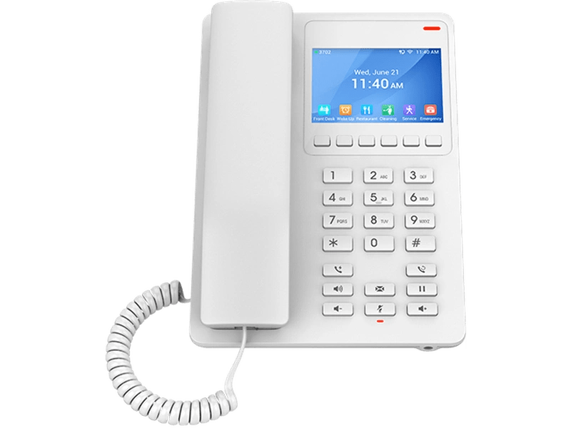 Grandstream GHP630W Desktop Hotel Phone 3.5 Color LCD PoE Dual Band Wifi 6 White