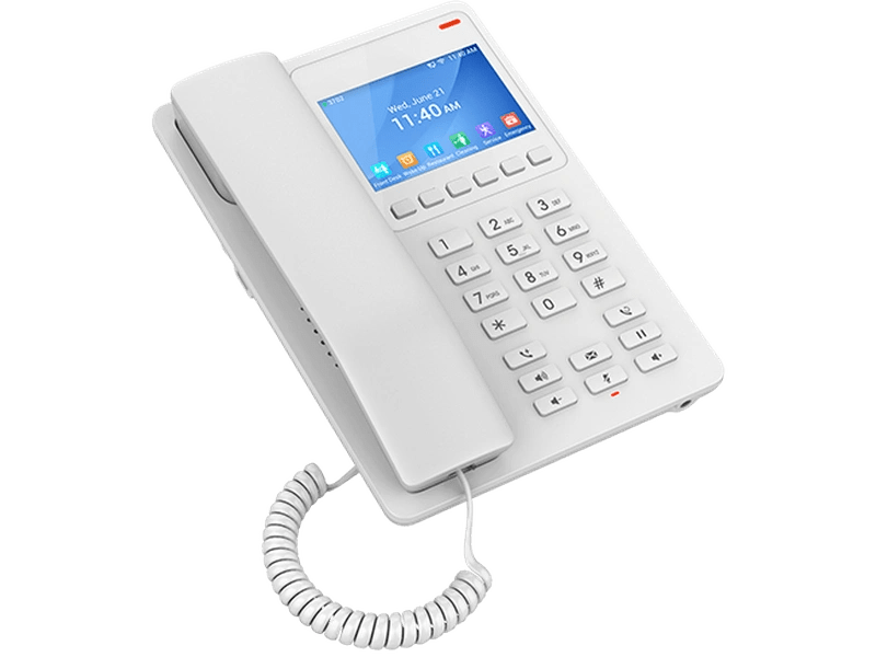 Grandstream GHP630W Desktop Hotel Phone 3.5 Color LCD PoE Dual Band Wifi 6 White