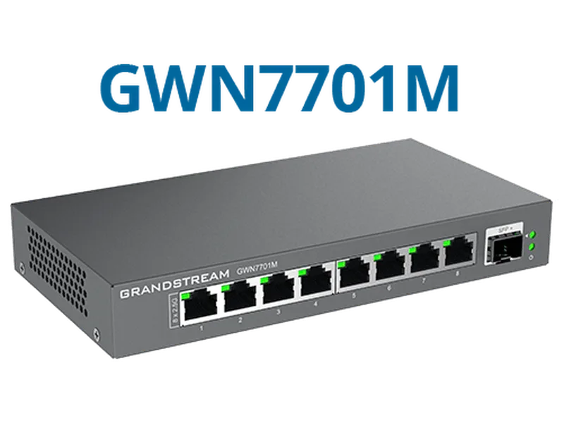 Grandstream GWN7701M Unmanaged 8-Port 2.5G Multi-Gigabit Switch 1 X SFP