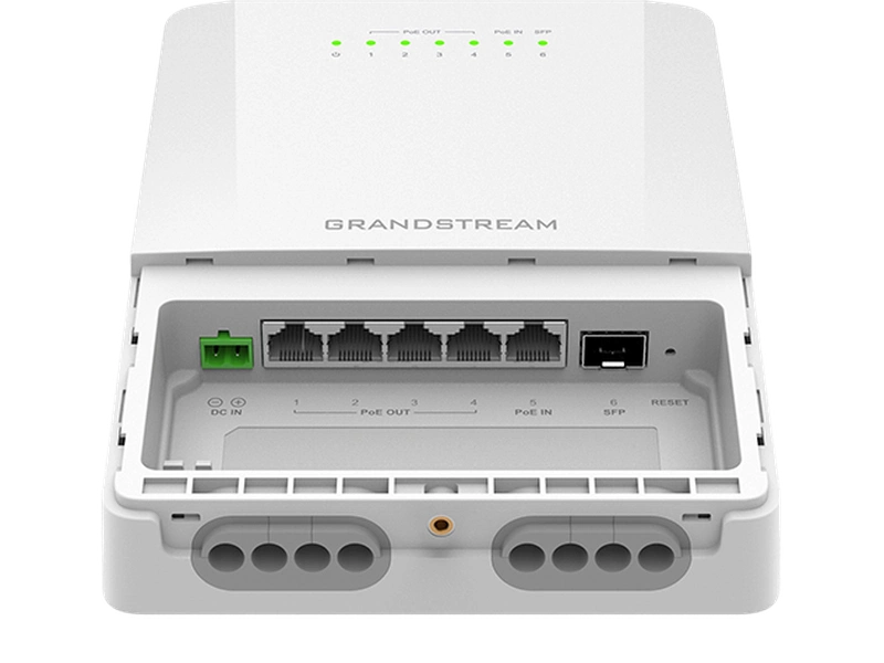 Grandstream GWN7710R Waterproof Outdoor Managed Switch 5 X PoE 1 X Sfp, Poe Output Ac/Dc Powered