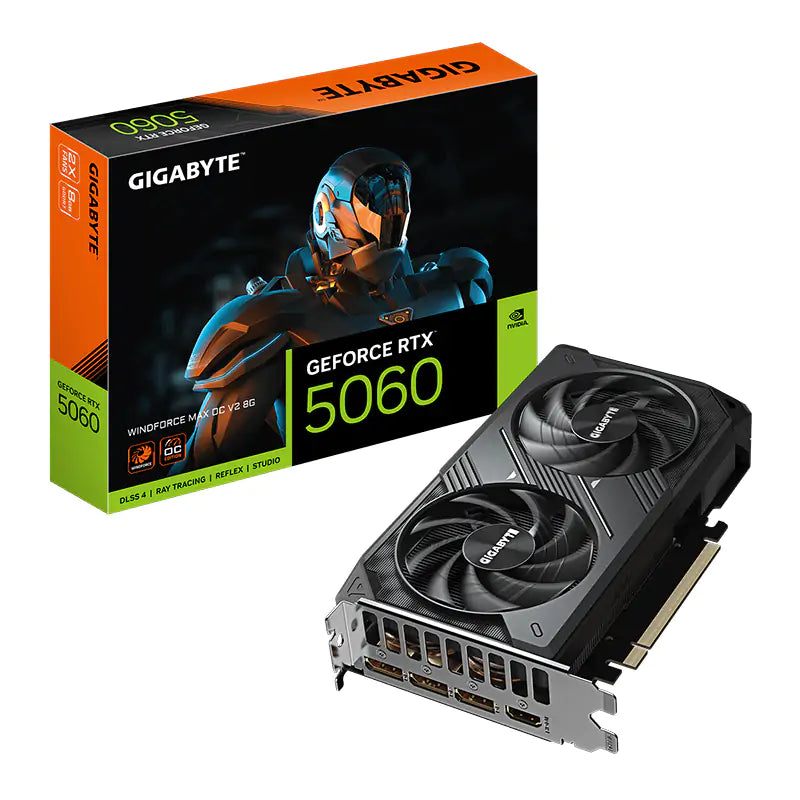Gigabyte GeForce RTX 5060 WINDFORCE MAX OC V2 8G Graphics Card (N5060WF2MAX-OCV2-8GD)