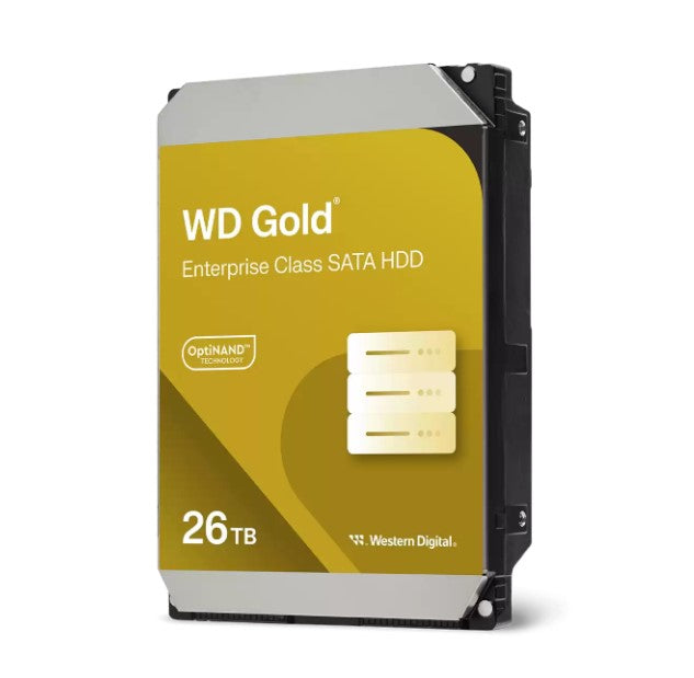 WD Gold Enterprise Class SATA HDD - 26TB 3.5" 7200RPM 512MB 291MB/s 5yrs warranty