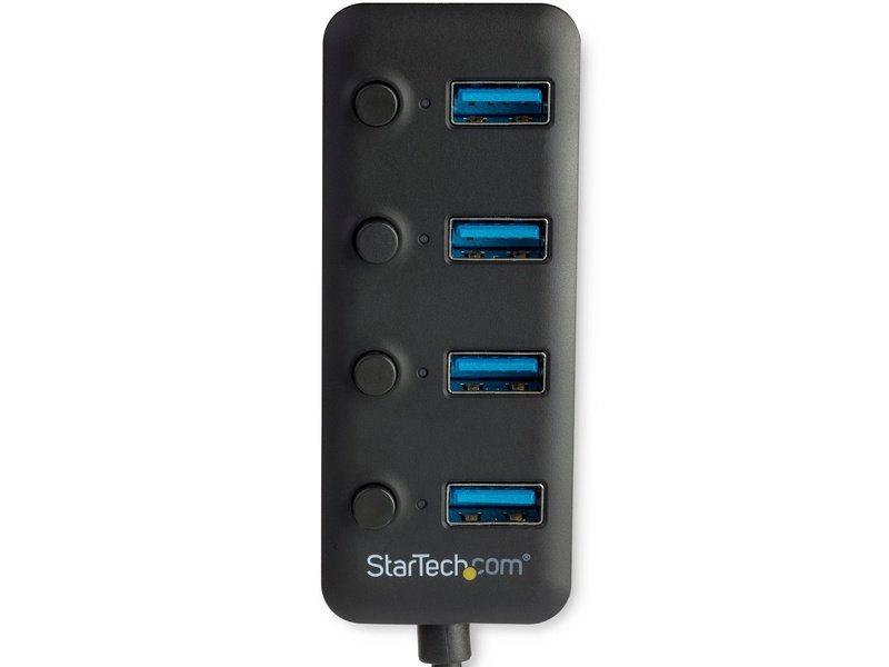 StarTech 4 Port USB 3.0 Hub USB Type-A To 4x USB-A With Individual On/Off Port Switches