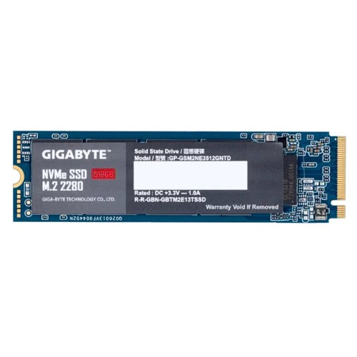 Gigabyte G3 512GB NVMe PCIe 3.0 x4 M.2 2280 SSD 1900MB/s Read 1200MB/s Write