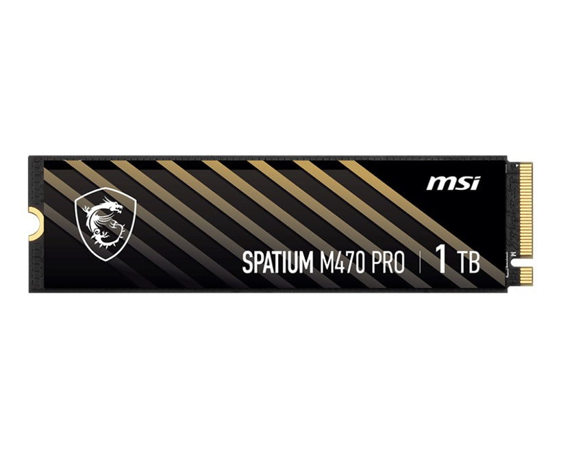 MSI SPATIUM M470 PRO PCIe 4.0 NVMe M.2 1TB SSD up to 6000MB/s Read 5000MB/s Write