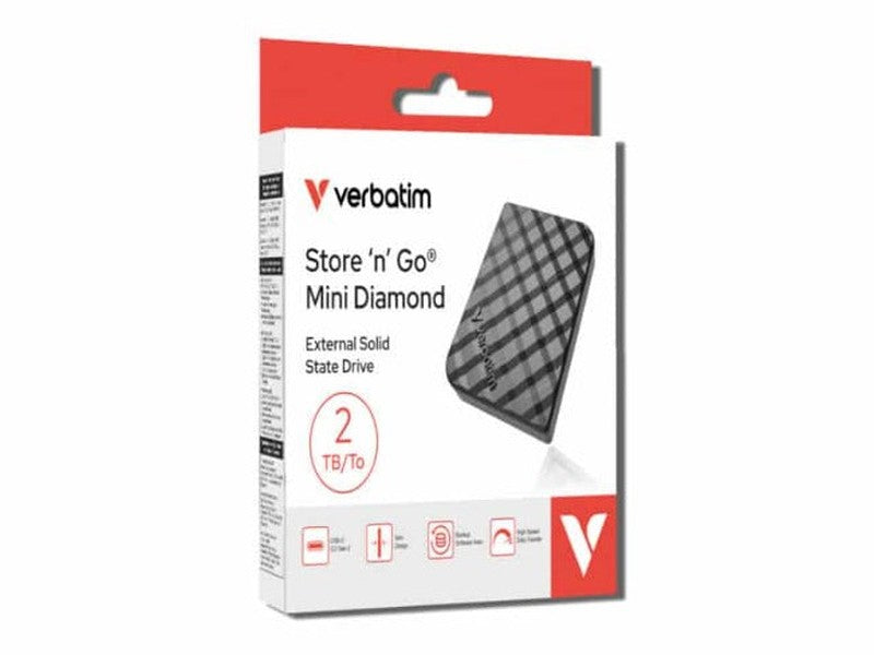 Verbatim 32026 2TB Store’n’Go Mini Diamond SSD USB-C Gen 2, 1000MB/s Read/Write