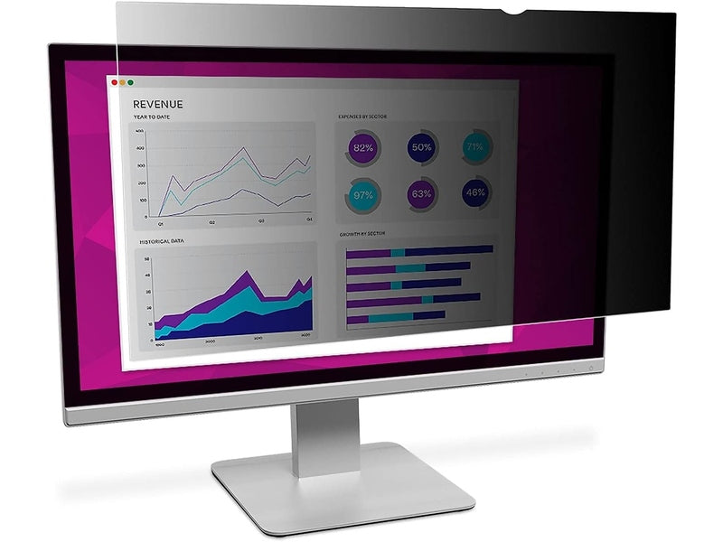 3M High Clarity Privacy Filter for 21.5" Monitor with Adhesive Strips and Slide Mounts, 16:9