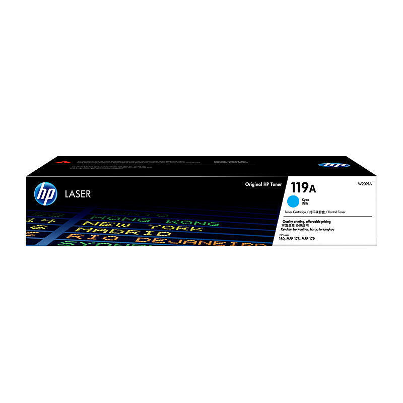 HP 119A Cyan Original Laser Toner Cartridge - HP Color LaserJet 150a/175nw/179fnw Printer (W2091A)
