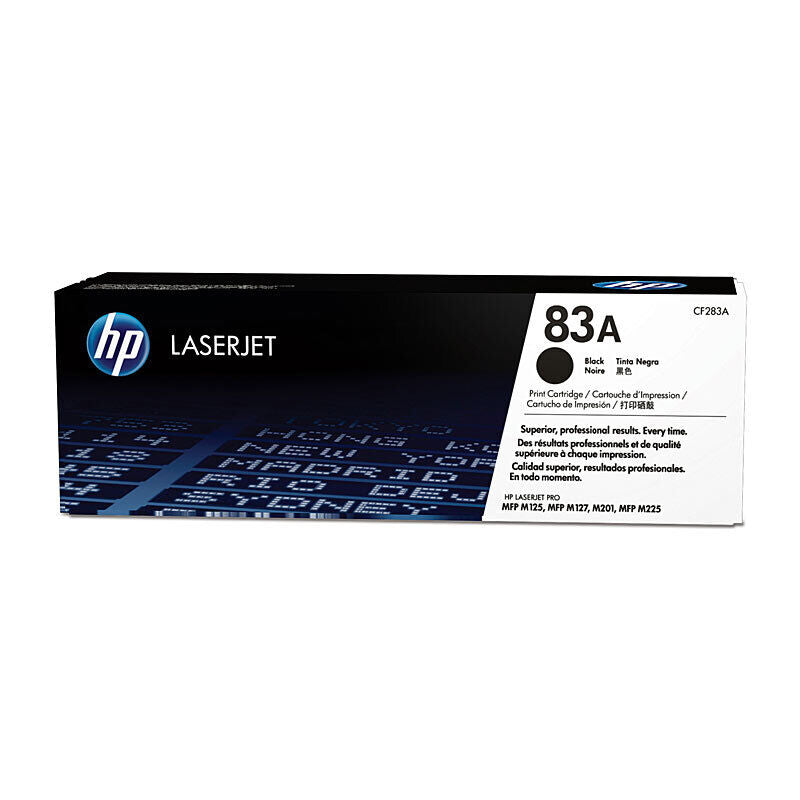 HP 83A Black Toner - Approx 1.5K Pages - For M201, M125, M127, M225, M226 Series (CF283A)