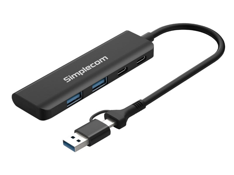Simplecom CH385 SuperSpeed USB-A and USB-C 4-Port Combo Hub USB 3.2 Gen 1 2x USB-A and 2x USB-C Ports