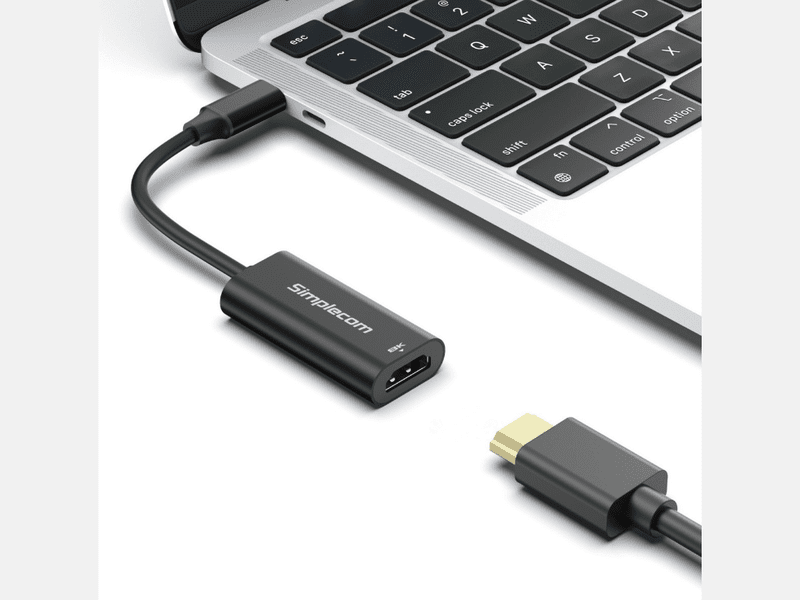 Simplecom DA105 USB-C to HDMI 2.1 Adapter 8K@60hz Converts a USB-C port to a HDMI output Compatible with smartphone or laptop with DisplayPort Alterna