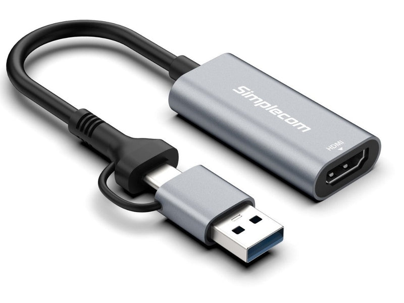 Simplecom DA306C USB 3.0 and USB-C to HDMI Video Card Adapter Full HD 1080p
