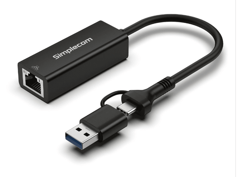 Simplecom NU315C SuperSpeed USB-C and USB-A to Gigabit Ethernet Adapter