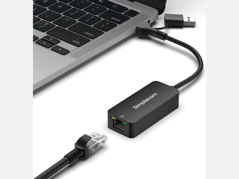 Simplecom NU405C SuperSpeed USB-C and USB-A to 2.5G Ethernet Network Adapter 2.5Gbps LAN