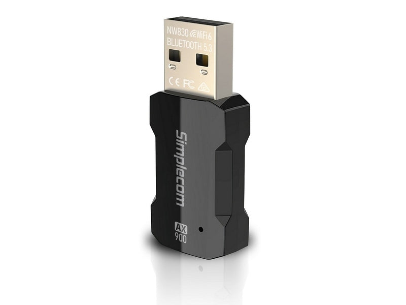 Simplecom NW830 Wi-Fi 6 and Bluetooth 5.3 Combo USB Adapter Dual Band AX900