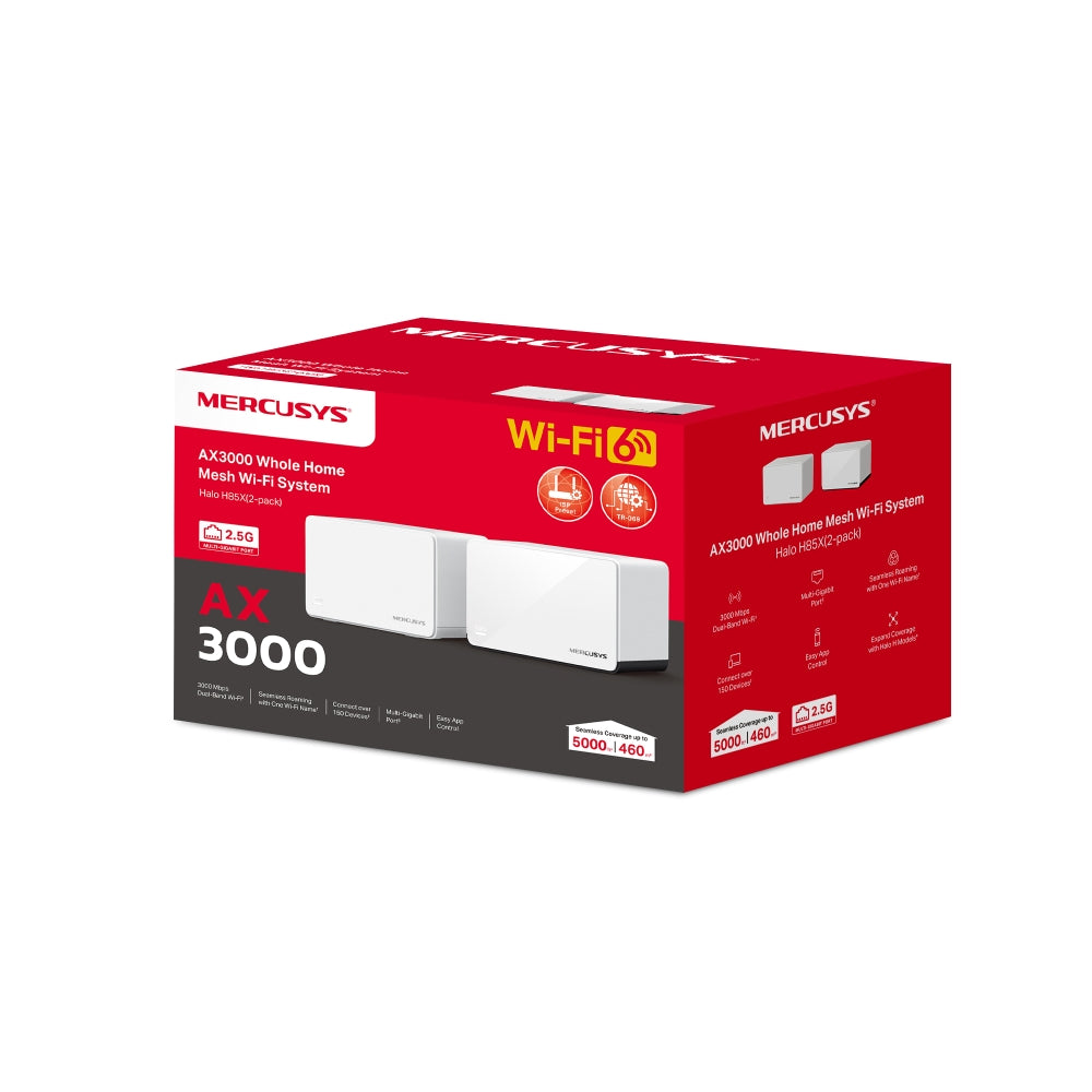 TP-Link Mercusys Halo H85X AX3000 Whole Home Mesh Wi-Fi 6 System 2-pack Halo H85X 2-pack
