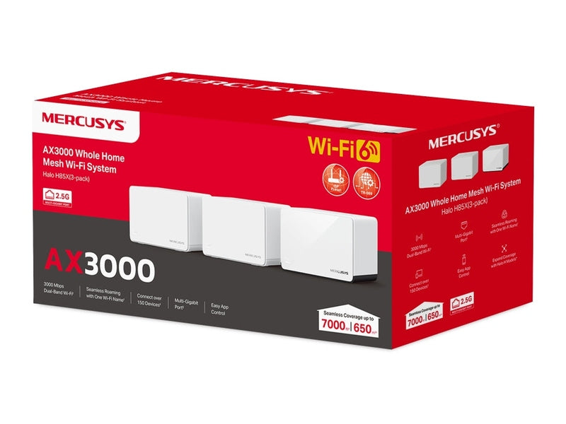 TP-Link Mercusys Halo H85X AX3000 Whole Home Mesh WiFi 6 System 3-pack Halo H85X 3-pack