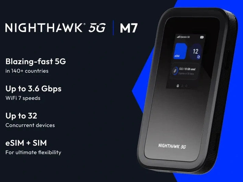 Netgear Nighthawk 5G M7 Mobile WiFi Hotspot Router with eSIM