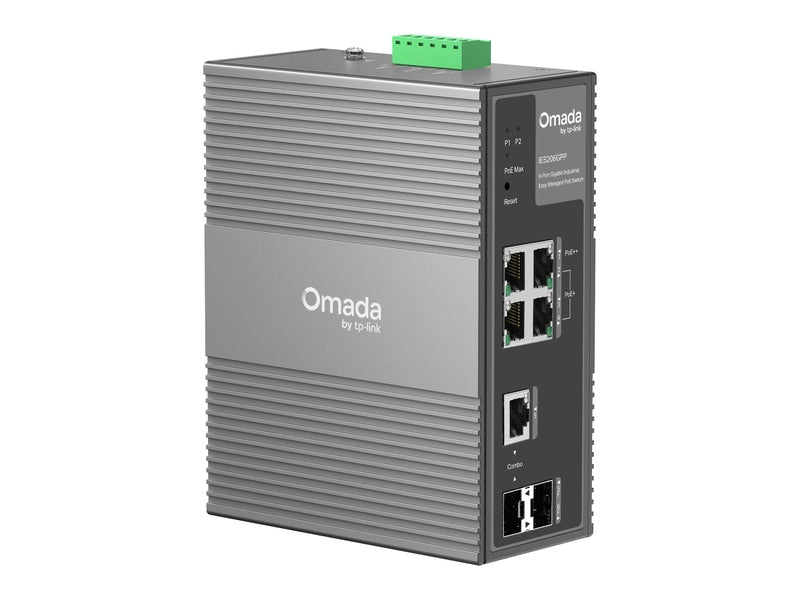 TP-Link IES206GPP Omada 6-Port Gigabit Industrial Easy Managed Switch with 3-Port PoE+ and 1-Port PoE++