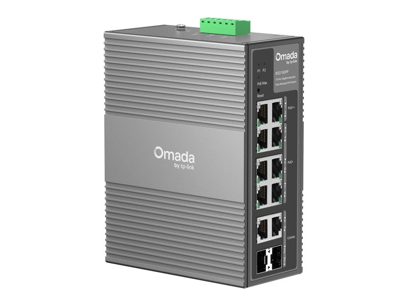 TP-Link IES210GPP Omada 10-Port Gigabit Industrial Easy Managed Switch with 6-Port PoE+ and 2-Port PoE++
