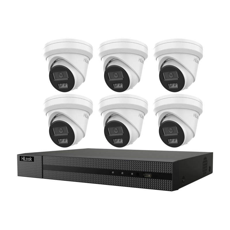 Hikvision HiLook Kit IK-6486TH-MM-P, 6X6MP Turret T361H +1X8Ch NVR NVR-108MH-C-8P-4Tb , 3Yr