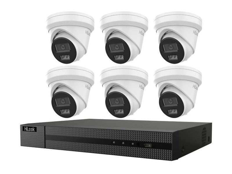 Hikvision HiLook Kit IK-6486TH-MM-P, 6X6MP Turret T361H +1X8Ch NVR NVR-108MH-C-8P-4Tb , 3Yr