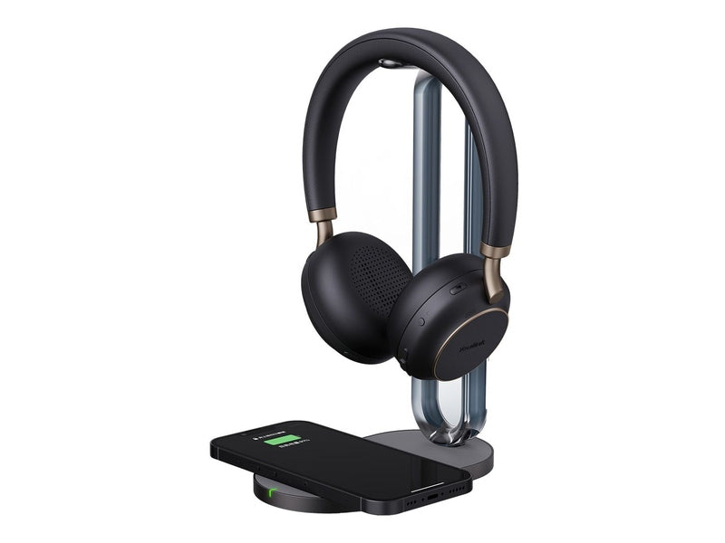 Yealink BH76 Plus with Charging Stand Teams Black USB-C/A Bluetooth Stereo Headset, 5Mic Beamforming Noise Cancellation Talk time up to 35h