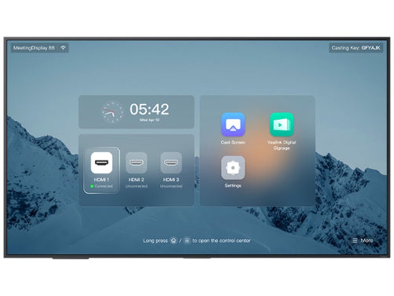 Yealink MD86 MeetingDisplay 86" 4K UHD, IPS Panel, Anti-Glare, Dual 12W Speakers, Wi-Fi 6, Bluetooth 5.1, HDMI x3