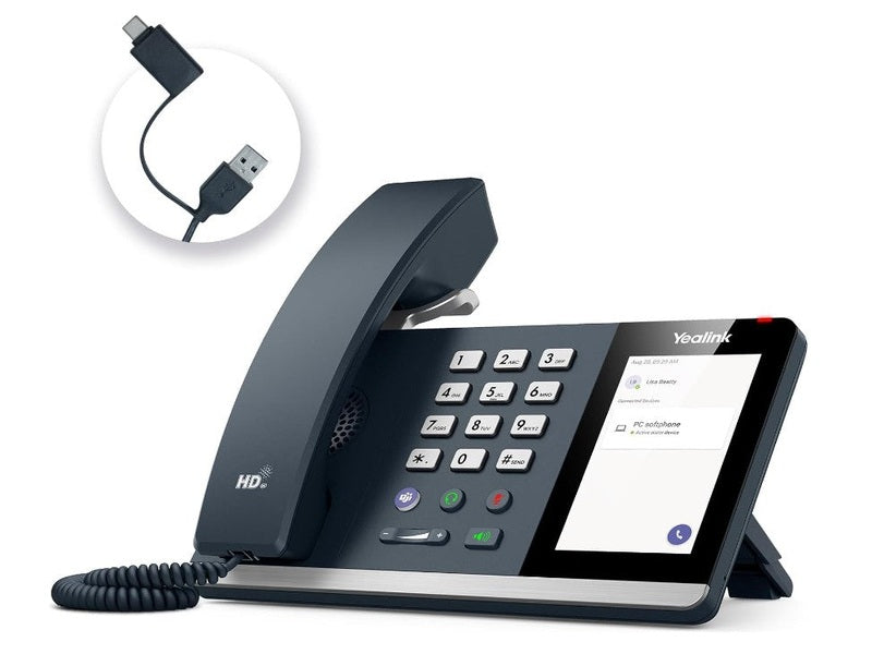Yealink MP45 USB Teams Phone Desk Corded Phones for Work, Certified by Microsoft Teams Skype for Business System, Powered by Computer via USB-A/C