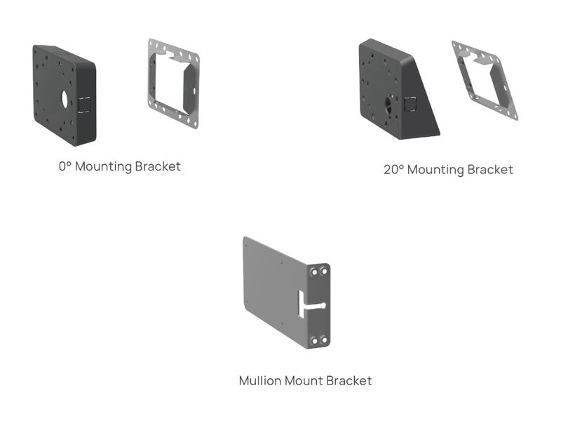 Yealink RoomPanel Mount Kits, Device Compatibility RoomPanel, 0° Mounting Bracket, 20° Mounting Bracket, Mullion Mount Bracket