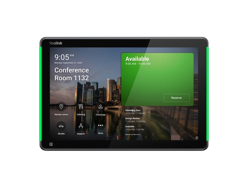 Yealink RoomPanel Plus E2- Black Android 13 OS Touch Screen Scheduler 10.1-inch multifunctional meeting room schedule panel Anit-fingerprint Coating