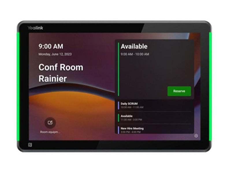 Yealink RoomPanel Plus E2- Black Android 13 OS Touch Screen Scheduler 10.1-inch multifunctional meeting room schedule panel Anit-fingerprint Coating