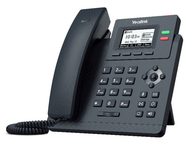 Yealink T31P 2 Line IP phone Entry-level, 132x64 LCD, PoE. No Power Adapter included, Zoom, HD Voice, 5-Way Local Conference, Unified Firmware