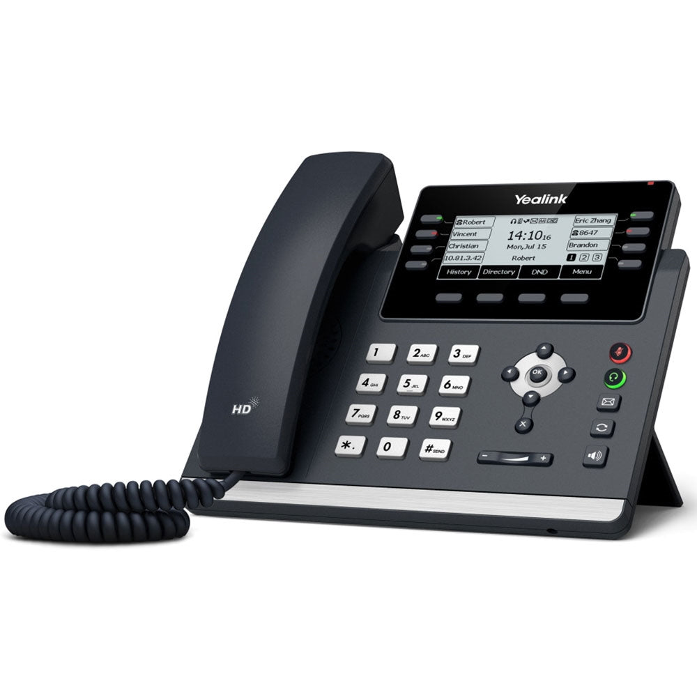 Yealink SIP-T43U 12-Line IP Phone with Handset, 3.7" LCD Screen