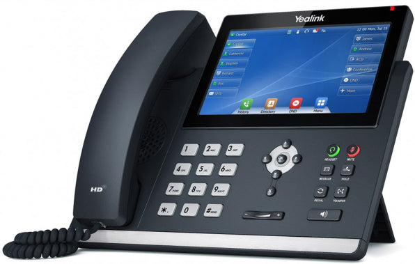 Yealink T48U 16 Line IP phone, 7" 800x480 pixel colour touch screen, Optima HD voice, Dual Gigabit Ports, 1 USB port for BT40/WF40/Recording, T48S