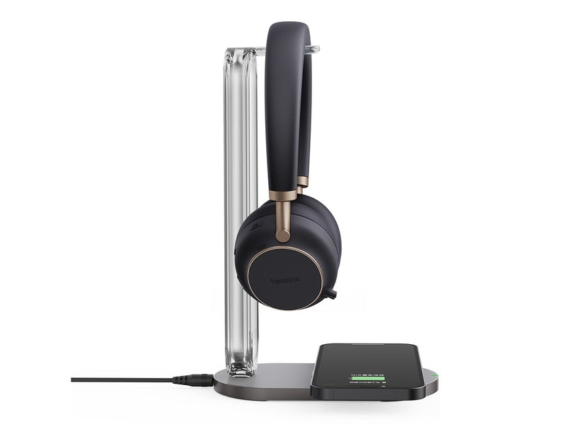 Yealink BH76 Teams ANC Bluetooth Headset With Charging Stand, Black, USB-A, Includes Charging Stand, Rectractable Microphone Up to 35 hours