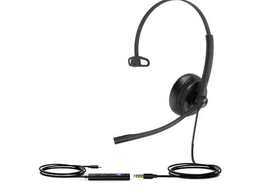 Yealink (TEAMS-UH34SE-M-C) Teams Certified Wideband Noise Cancelling Headset, USB-C and 3.5mm Jack, Controller with Teams Button, Ultra Lightweight