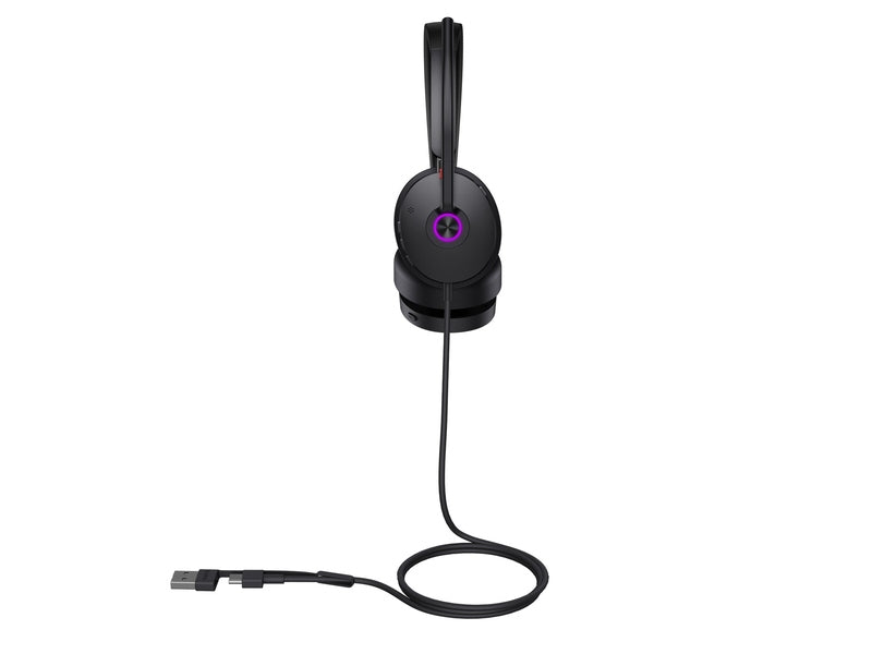 Yealink Wired UH48 MS Stereo Active Noise Cancelling Headset with C to A Adapter