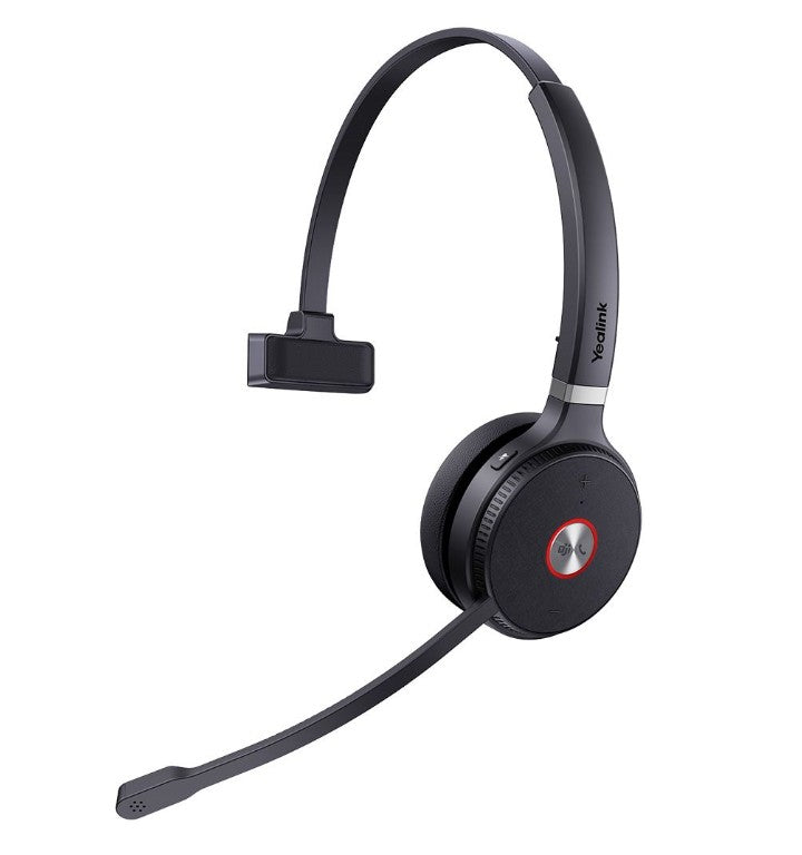 Yealink WH62 Mono Teams DECT Wireless Headset, Busylight On Headset, Leather Ear Cushions, Multi-devices connection, Breathable Wearing, HD