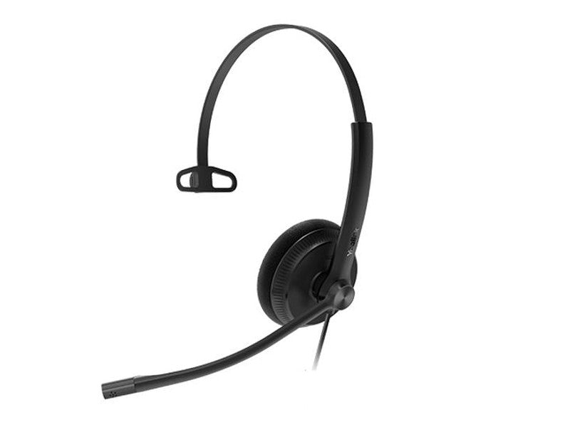 Yealink YHS34 Mono Wired Headset with QD to RJ Port, Wideband Noise-Canceling Headset, Monaural Ear, RJ9, QD Cord, Leather Ear Piece, Hearing Protecti