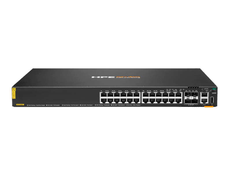 HPE Aruba Networking CX 6200F 24G Class‑4 PoE 4SFP+ 370W Switch