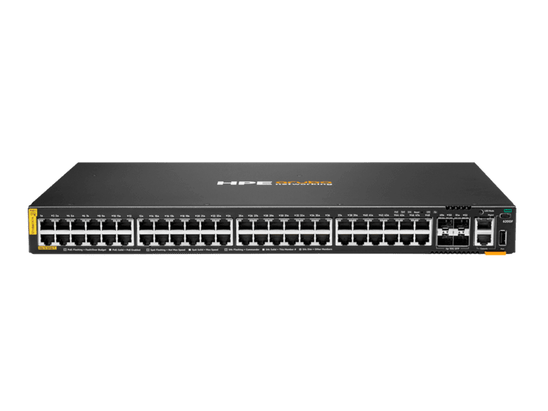 HPE Aruba CX 6200F 48G Class‑4 PoE 4SFP+ 370W Switch