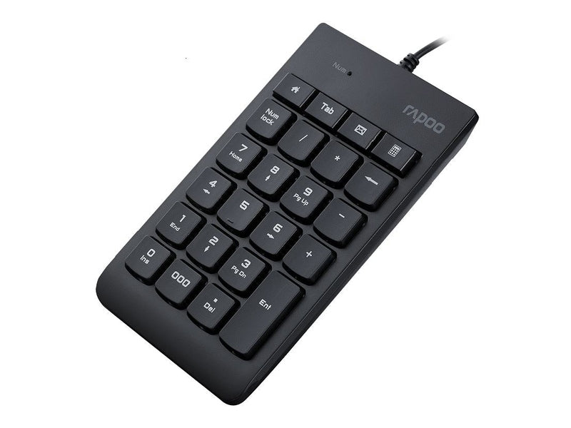 RAPOO K10 Wired Numeric NumberPad Keyboard - Spill Resistant Design, Laser Carved Keycap, Spill-Resistant Design