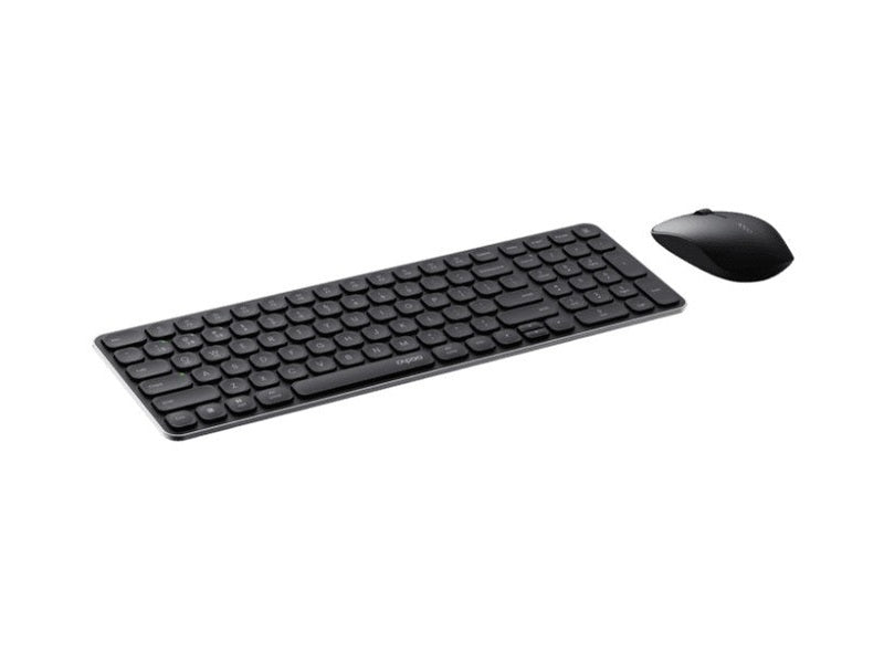 RAPOO 9320M Bluetooth 4.0, 5.0 + 2.4G Wireless Multi-mode Keyboard Mouse Combo, Aluminium Base, 2400 DPI, 10M Range, Compact Black Retail Pack