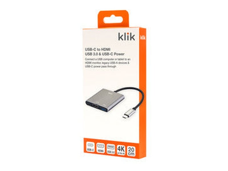 Comsol Klik USB-C Male to HDMI/USB 3.0/USB-C Adapter